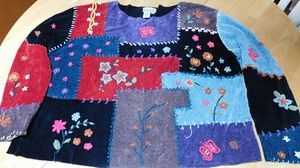 Chenille Patchwork style sweater